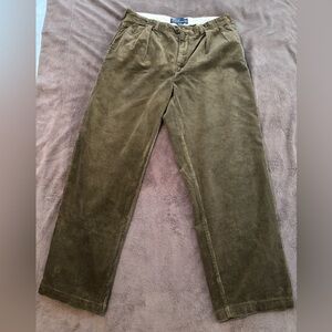 Ralph Lauren Vintage Men's Corduroy Pants - Olive Green